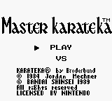 Master Karateka (Japan) Title Screen